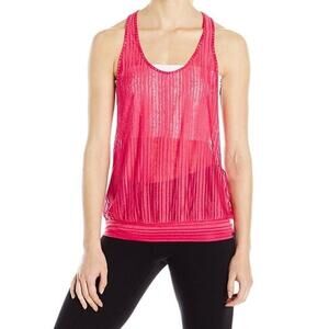 Saucony Womens Breeze Tank Top Running Athletic Raspberry Beret Red Pink Sz‎ L